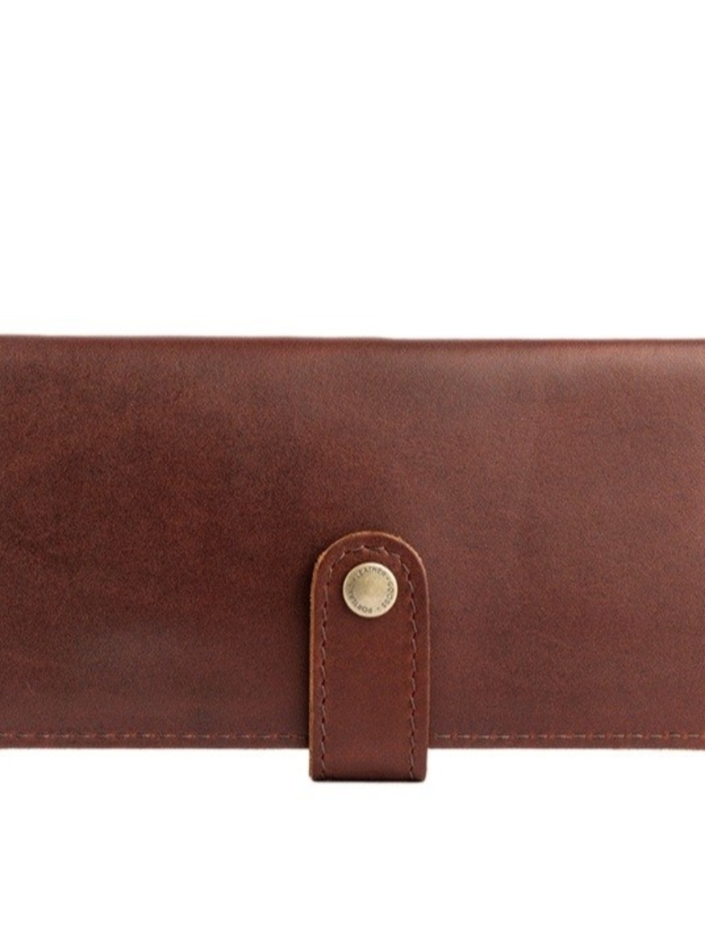 Classic Brown Leather Men's Wallet with Snap Closure